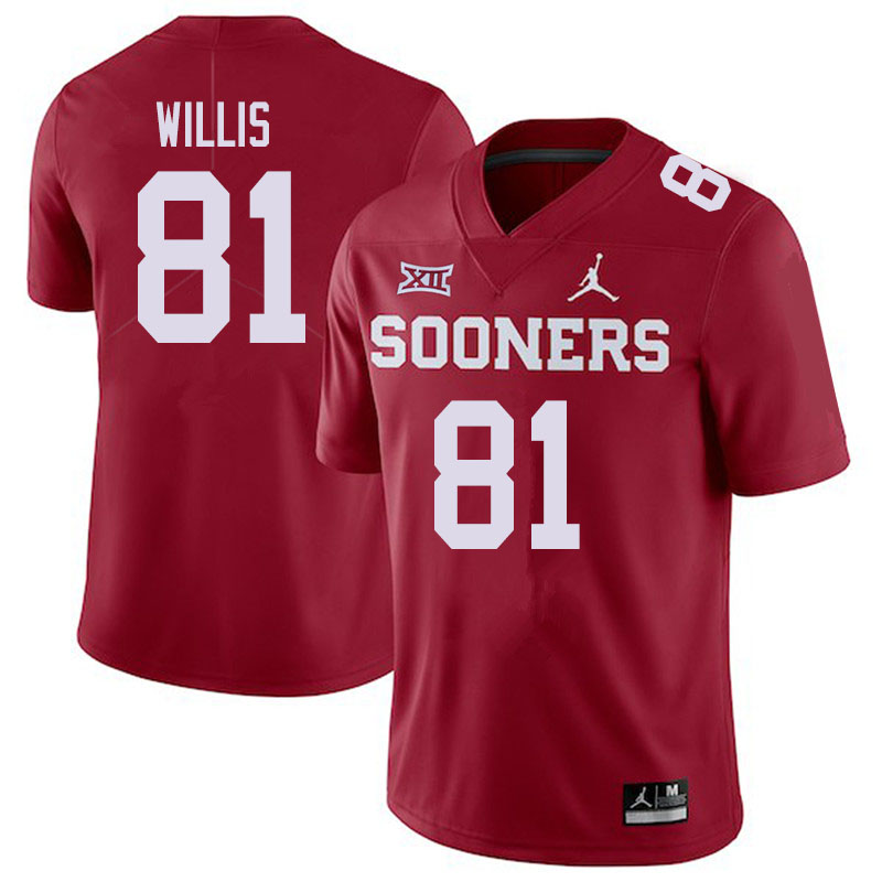 Jordan Brand Men #81 Brayden Willis Oklahoma Sooners College Football Jerseys Sale-Crimson